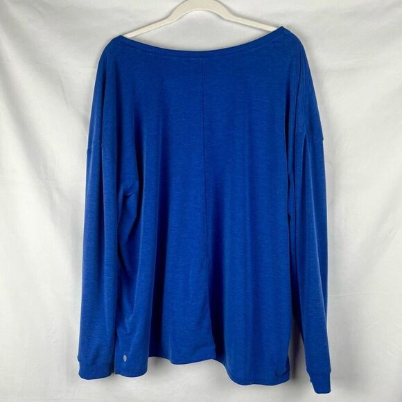 Zella Blue Long Sleeve Crew Neck Top 2X - Picture 2 of 11